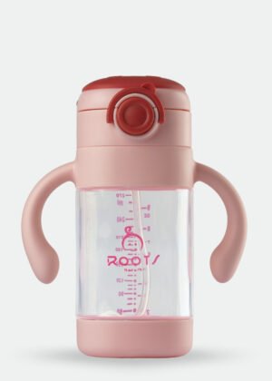 J1007-Pink Straw TRAINING CUP 300ML/10 OZ